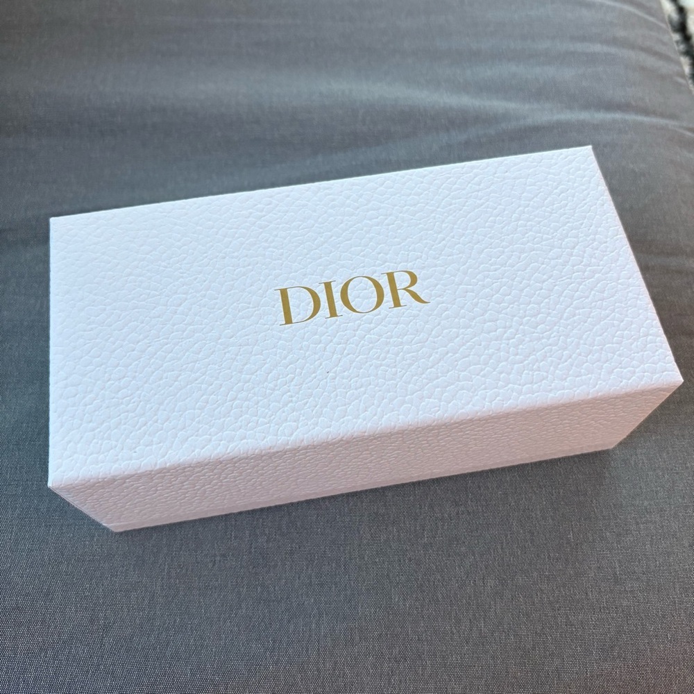 Dior Textured White Gift Box with Gold Lettering